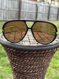 Image 3 of Black Sunglasses w/Tea Colored Tinted Lenses