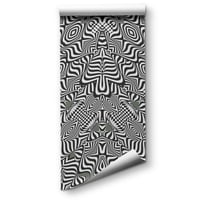 Image 2 of Op Art Mirage Green Wallpaper