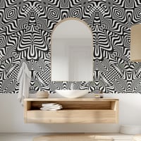 Image 3 of Op Art Mirage Green Wallpaper