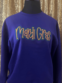 Image 1 of Mardi Gras Embroidery Sweatshirt