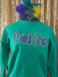 Image 2 of Mardi Gras Embroidery Sweatshirt