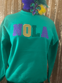 Image 1 of Mardi Gras NOLA Embroidery Sweatshirt