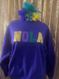 Image 2 of Mardi Gras NOLA Embroidery Sweatshirt