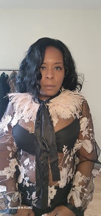Embroidered Pink Feathered Blouse 