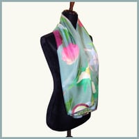 Image 6 of Silk Scarf - Spring Peace Lilies