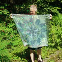 Image 9 of Silk Scarf - Centering in Turquoise