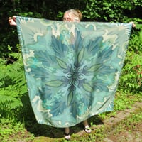 Image 8 of Silk Scarf - Centering in Turquoise