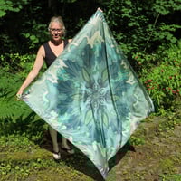 Image 7 of Silk Scarf - Centering in Turquoise