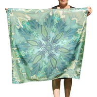 Image 2 of Silk Scarf - Centering in Turquoise