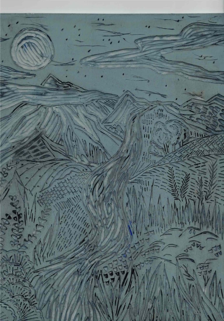 Moon River (Handmade relief print) Image 2