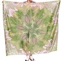 Image 1 of Silk Scarf - Centering in Pink and Green