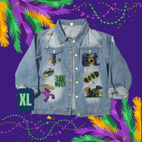 Image 1 of Mardi  Gras Bling Jean Jackets