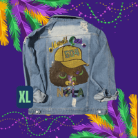 Image 2 of Mardi  Gras Bling Jean Jackets