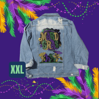 Image 4 of Mardi  Gras Bling Jean Jackets