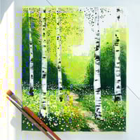 Image 2 of Step by Step painting class Bishopbriggs - Birch Trees - Saturday 26th April 2025
