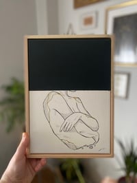 Image 1 of Pieza original, lápiz y acuarela sobre lienzo