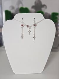Image 1 of Natural Moonstone \ Violet Quartz Bracelet set