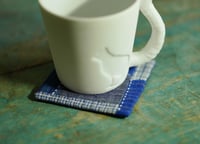 Image 5 of Indigo Patchwork Fabric Coaster and Pot Holder Set