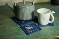 Image 2 of Triangle Stitches  Fabric Coasters and Pot Holder Set