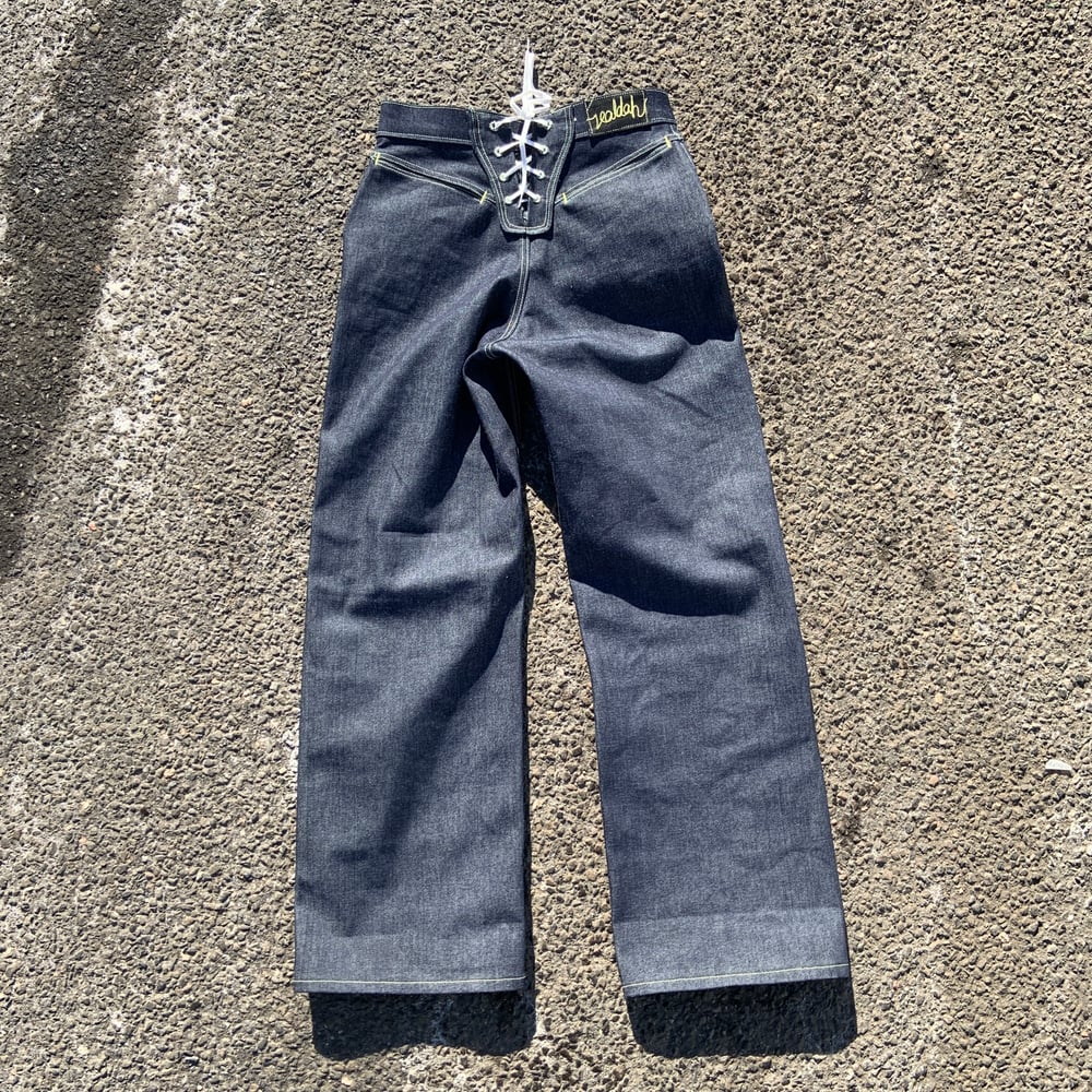 Image of 14oz Laceback Jeans 32x32