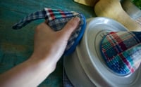 Image 5 of Pair of Patchwork Cone-shaped Pot Holders Handmade Kitchen Accessories