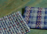 Image 2 of Pair of Sashiko Fabric Coasters Handmade Coasters