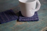 Image 3 of Handmade Sashiko Coasters Pair of Fabric Coasters