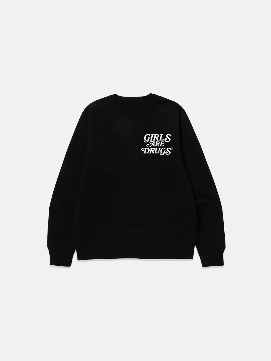 Image of GIRLS ARE DRUGS® CREWNECK SWEATSHIRT - BLACK (SPECIAL EDITION)