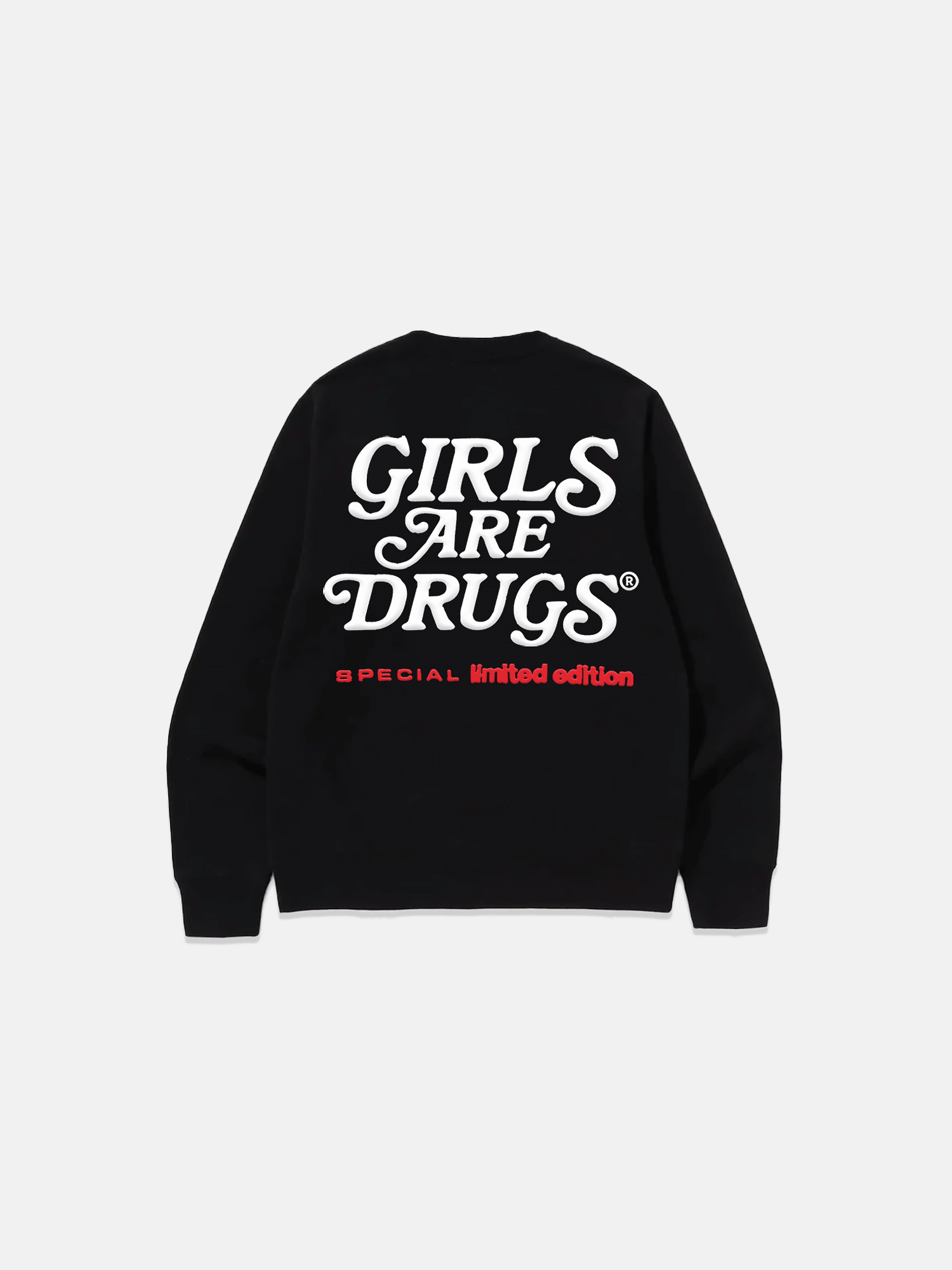 Image of GIRLS ARE DRUGS® CREWNECK SWEATSHIRT - BLACK (SPECIAL EDITION)