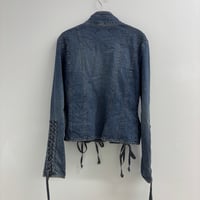 Image 2 of lace up denim jacket