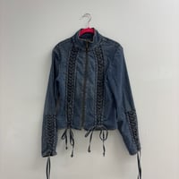 Image 1 of lace up denim jacket