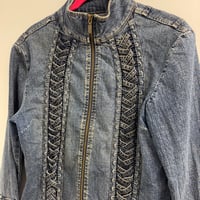 Image 4 of lace up denim jacket