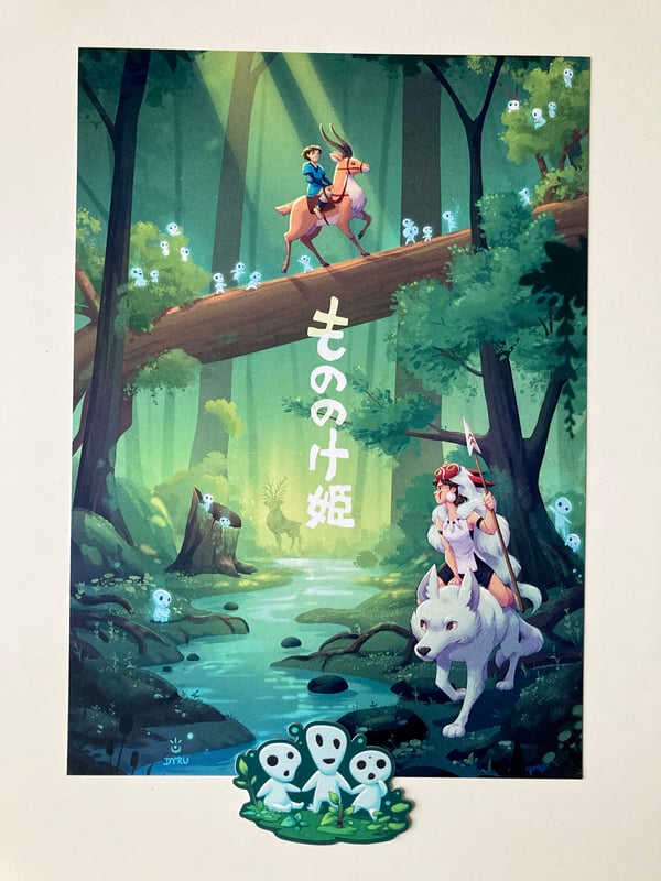 Image of Mononoke Forest + Kodamas Sticker