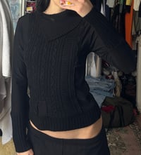 Image 4 of mesh + knit top