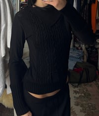 Image 5 of mesh + knit top