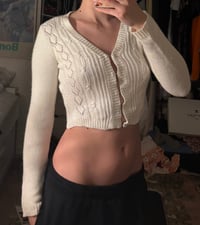 Image 5 of cropped hook cardigan 