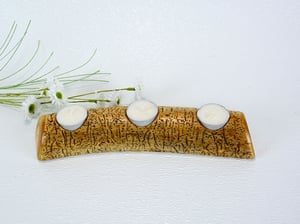 Image of Spruce Wood with natural markings tea light Candle Holder