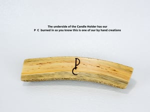 Image of Spruce Wood with natural markings tea light Candle Holder