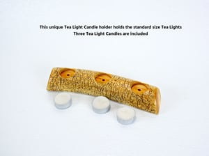 Image of Spruce Wood with natural markings tea light Candle Holder