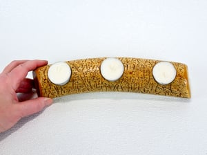 Image of Spruce Wood with natural markings tea light Candle Holder