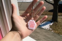 Image 1 of Cross stitch paw charm