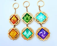 Image of Genshin Impact Vision Keychain - Monstadt, Liyue, Inazuma, Sumeru, Fontaine, Natlan - Glows in Dark!