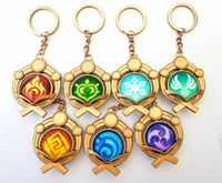 Image of Genshin Impact Vision Keychain - Monstadt, Liyue, Inazuma, Sumeru, Fontaine, Natlan - Glows in Dark!