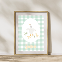 Image 3 of Gingham Geese Personalised Print