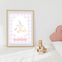 Image 4 of Gingham Geese Personalised Print