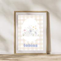 Image 3 of Gingham Bunny Personalised Print