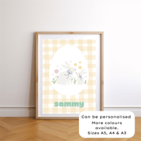 Image 1 of Gingham Bunny Personalised Print