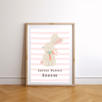 Image 3 of Little Bunny Striped Personalised Print