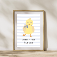 Image 2 of Little Chick Striped Personalised Print