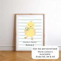 Image 1 of Little Chick Striped Personalised Print